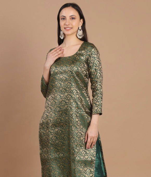 Royal Blue Banarasi Silk Straight Kurta Set with Dupatta