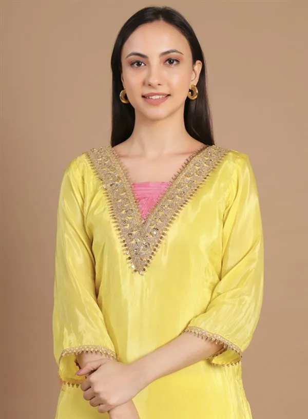 Yellow Festive Suit Set with Dupatta